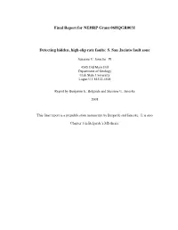 Final Report for NEHRP Grant 06HQGR0031 Detecting Hidden