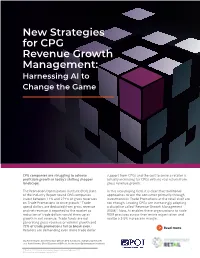 New Strategies for CPG Revenue Growth Management: Harnessing AI to Change the Game