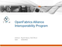 OFA-IWG Interop Event • Hosted by University of NH Interoperability Lab (UNH-IOL)