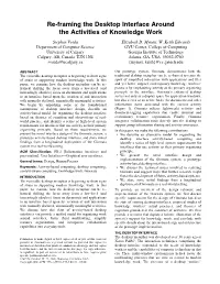 Re-Framing the Desktop Interface Around the Activities of Knowledge Work