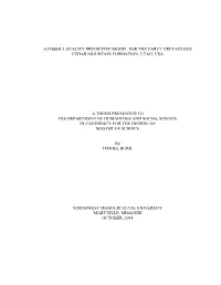 A Fossil Locality Predictive Model for the Early Cretaceous Cedar Mountain Formation, Utah, Usa