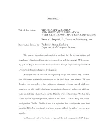 Abstract Transcript Assembly and Abundance