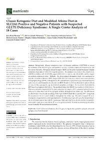 Classic Ketogenic Diet and Modified Atkins Diet in SLC2A1 Positive And