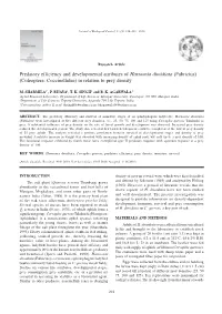 Coleoptera: Coccinellidae) in Relation to Prey Density