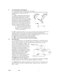 I. General Principles and Definitions II. ECG Electrodes