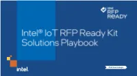Intel Iot RFP Ready Kit Solutions Playbook