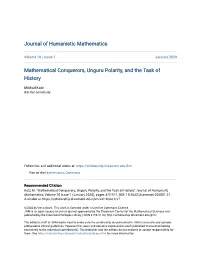 Mathematical Conquerors, Unguru Polarity, and the Task of History