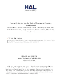 National Survey on the Role of Innovative Market Mechanisms
