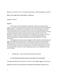 Notes on a Terrorism Trial Â•Fi Preventive Prosecution, Â