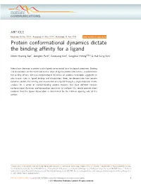 Protein Conformational Dynamics Dictate the Binding Affinity for a Ligand