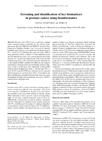 Screening and Identification of Key Biomarkers in Prostate Cancer Using Bioinformatics