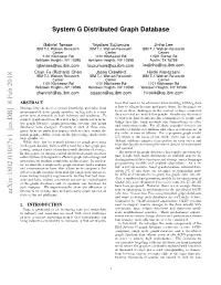System G Distributed Graph Database