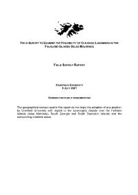 The Geographical Names Used in This Report Do Not Imply the Adoption Of