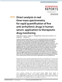 Direct Analysis in Real Time-Mass Spectrometry for Rapid Quantification