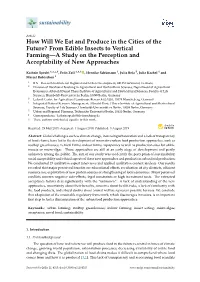 From Edible Insects to Vertical Farming—A Study on the Perception and Acceptability of New Approaches
