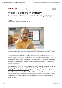 Michael Neuberger Obituary | Science | Theguardian.Com