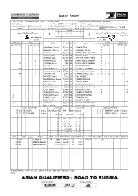 Official Match Report
