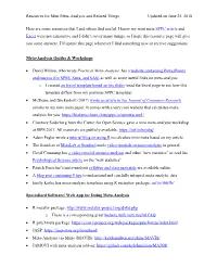 Resources for Mini Meta-Analysis and Related Things Updated on June 25, 2018 Here Are Some Resources That I and Others Find