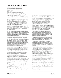 The Sudbury Star Uncontrolled Spending
