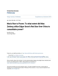 To What Extent Did Mao Zedong Utilize Edgar Snow's Red Star Over