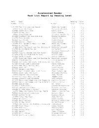 Accelerated Reader Book List Report by Reading Level