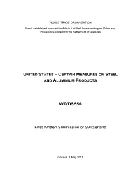 First Written Submission of Switzerland in DS556