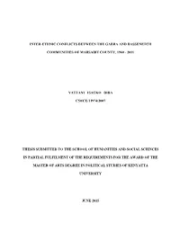 Inter-Ethnic Conflicts Between the Gabra and Dassenetch