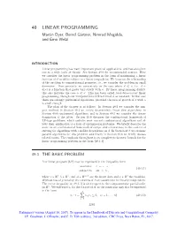 LINEAR PROGRAMMING Martin Dyer, Bernd G¨Artner, Nimrod Megiddo, and Emo Welzl