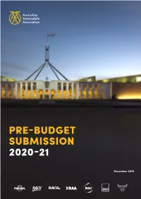 Pre-Budget Submission 2020-21