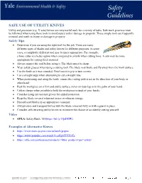 SAFE USE of UTILITY KNIVES Utility and Precision (E.G