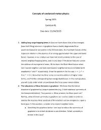 Concepts of Condensed Matter Physics Spring 2015 Exercise #1