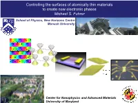 Controlling the Surfaces of Atomically Thin Materials to Create New Electronic Phases Michael S