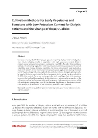 Cultivation Methods for Leafy Vegetables and Tomatoes with Low Potassium Content… 71