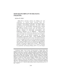 Disparate Impact in Big Data Policing