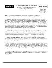 Foreign ICAO 3LD Additions, Deletions, and Modifications (Excluding U.S.)