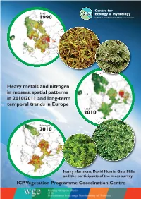 Heavy Metals and Nitrogen in Mosses: Spatial Patterns in 2010/2011 and Long-Term Temporal Trends in Europe Lead 2010