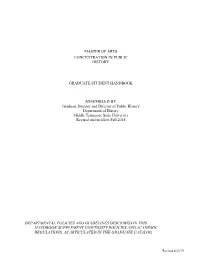 M.A. Public History Student Handbook