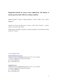 Magnesium Hydride for Energy Storage Applications: the Kinetics of Dehydrogenation Under Different Working Conditions