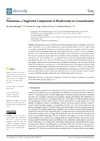 Planarians, a Neglected Component of Biodiversity in Groundwaters