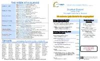 THE WEEK at a GLANCE Yahrzeits