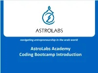 Astrolabs Academy Coding Bootcamp Introduction Your Instructors