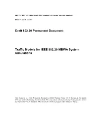 Draft 802.20 Permanent Document Traffic Models for IEEE 802.20 MBWA System Simulations