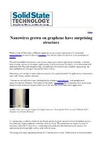 Nanowires Grown on Graphene Have Surprising Structure