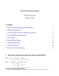 NLTK Parsing Demos