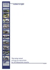 Operating Manual and Service Instructions for HP Velotechnik