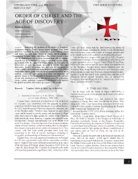 ORDER of CHRIST and the AGE of DISCOVERY Barbara Juršič OSMTH Slovenia Ajsi.Disi@Gmail.Com VK202101VIIICC04