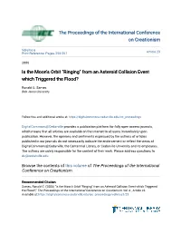 "Ringing" from an Asteroid Collision Event Which Triggered the Flood?