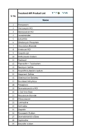Tecoland API Product List Sr No Name