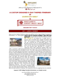 A Custom Designed 9–Day Themed Itinerary 0F &