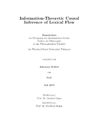Information-Theoretic Causal Inference of Lexical Flow